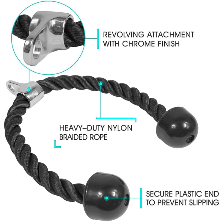 Cable Machine Attachments Set – Tricep Rope, V-Bar & More