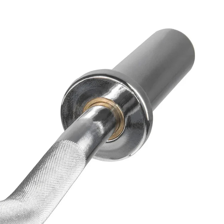 Olympic EZ Curl Bar – 47" Chrome Steel Barbell with Collars