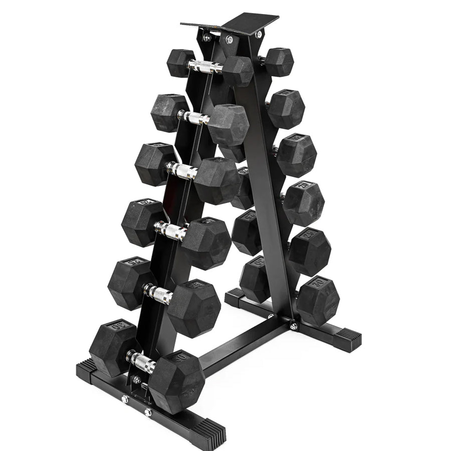 Hex Dumbbell Set – 6 Pairs with A6 Tree Rack in UK