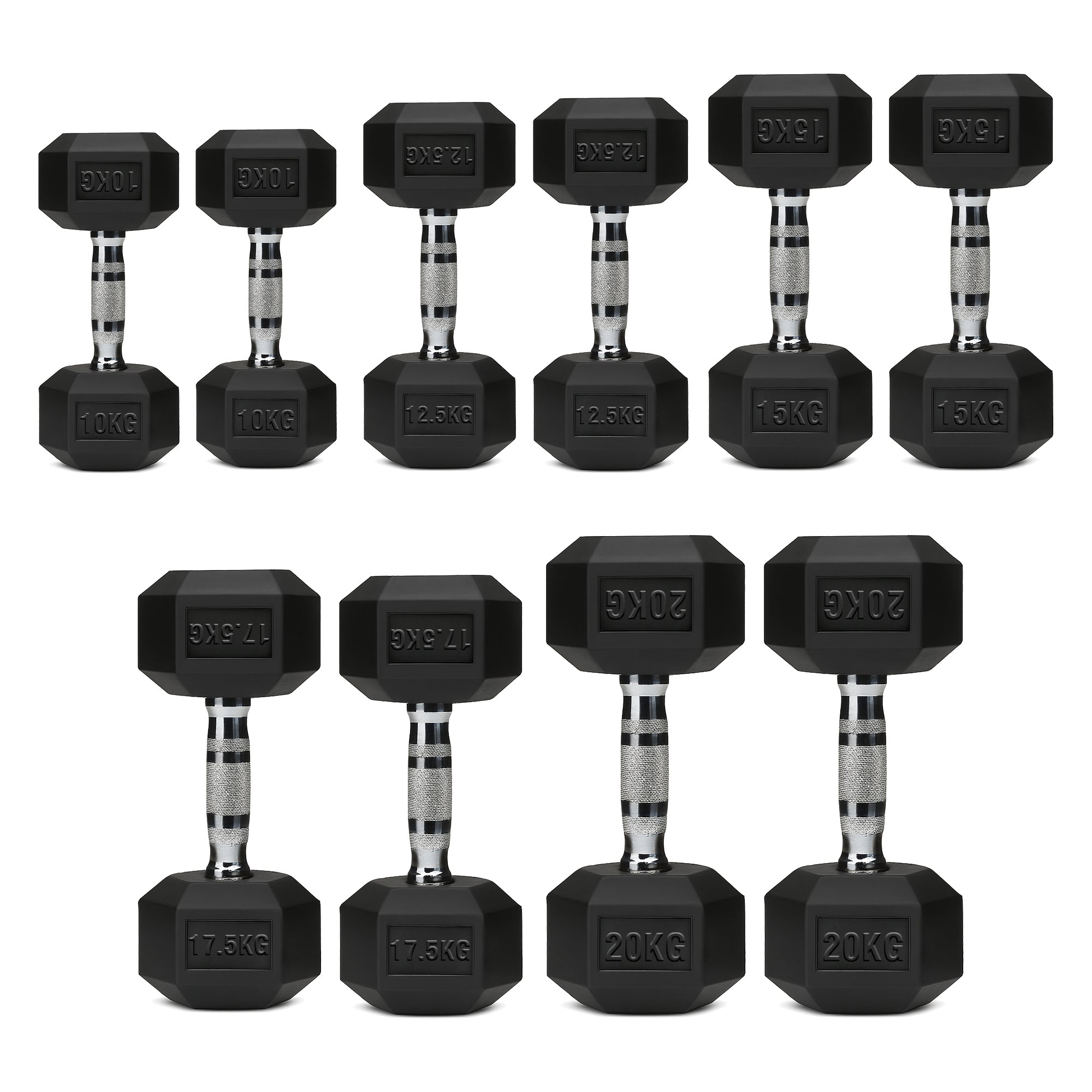 Hex Dumbbell Set – 5 Pairs with 5-Tier Tree Rack
