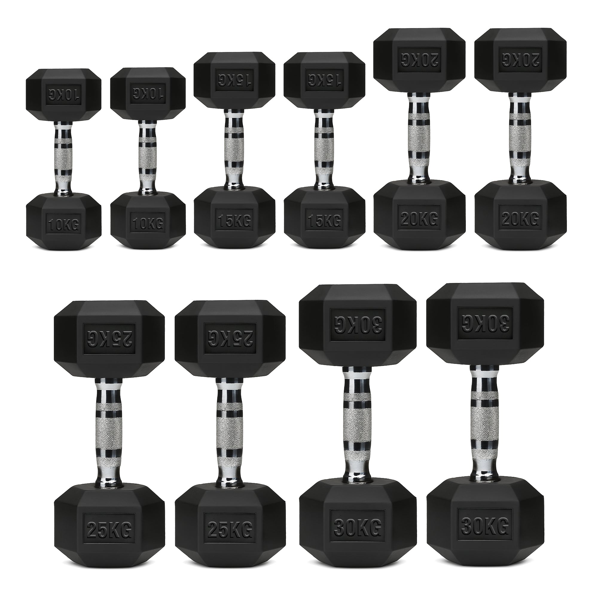 Hex Dumbbell Set – 5 Pairs with 5-Tier Tree Rack