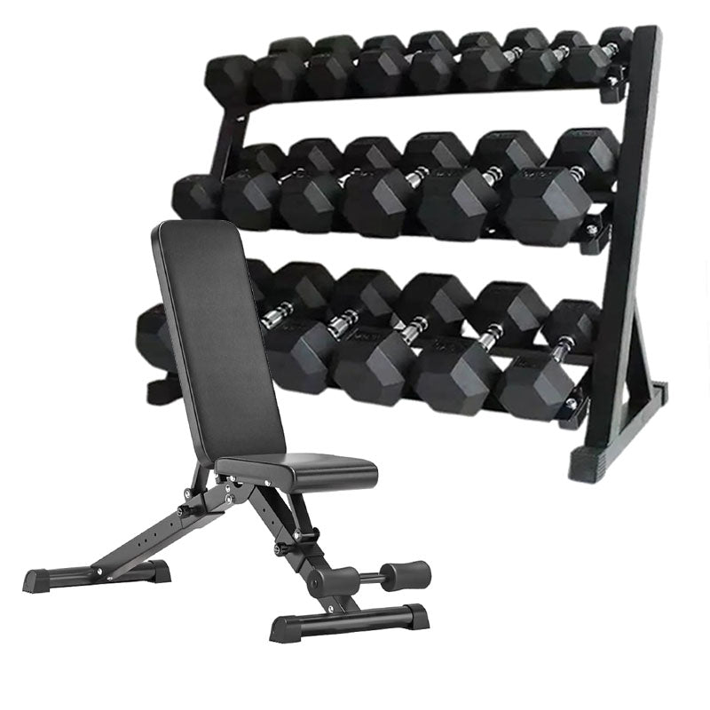 Hex Dumbbell Set with Rack ( 2.5kg to 30kg ) | in UK
