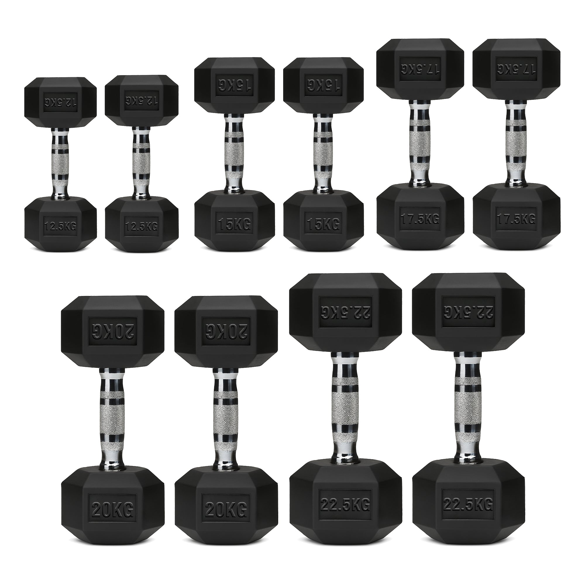 Hex Dumbbell Set – 5 Pairs with 5-Tier Tree Rack
