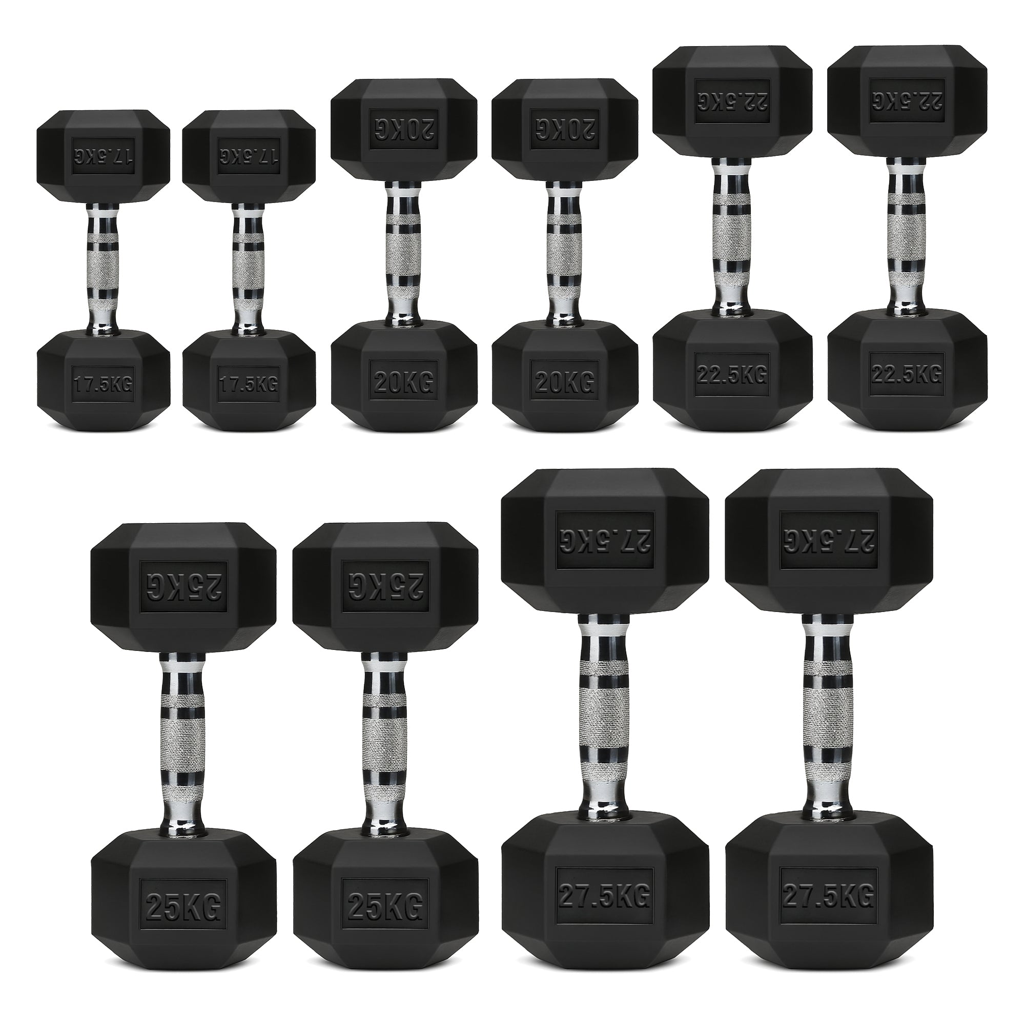 Hex Dumbbell Set – 5 Pairs with 5-Tier Tree Rack