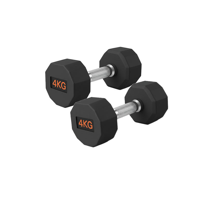 Round Hex Dumbbells – Rubber-Coated Free Weights, Pairs & Sets