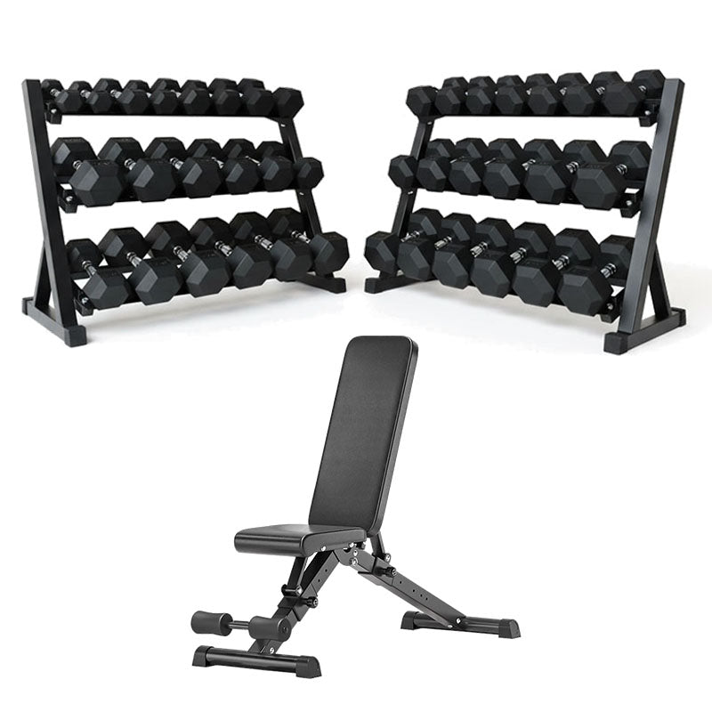 Hex Dumbbell Set with Rack ( 2.5kg to 30kg ) | in UK