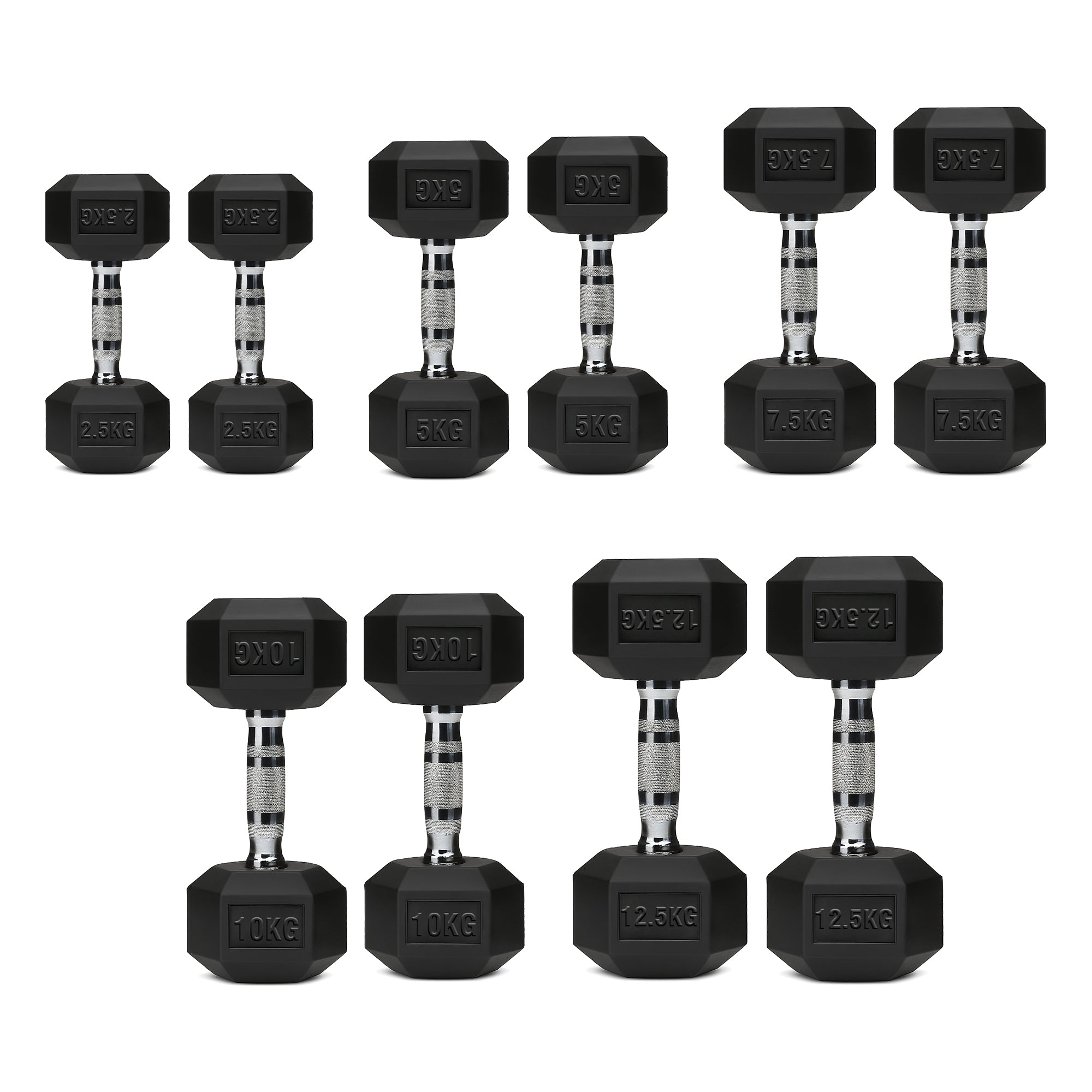 Hex Dumbbell Set – 5 Pairs with 5-Tier Tree Rack