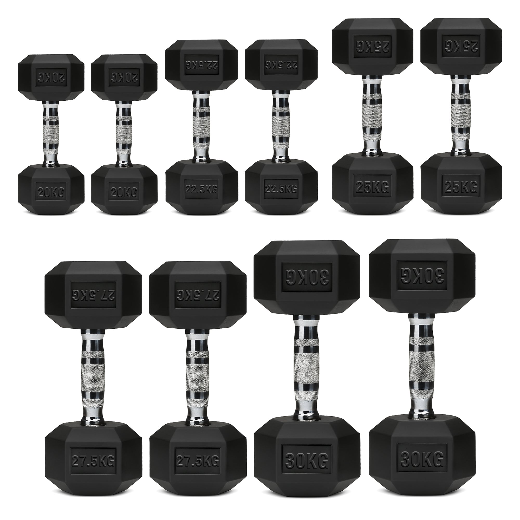 Hex Dumbbell Set – 5 Pairs with 5-Tier Tree Rack