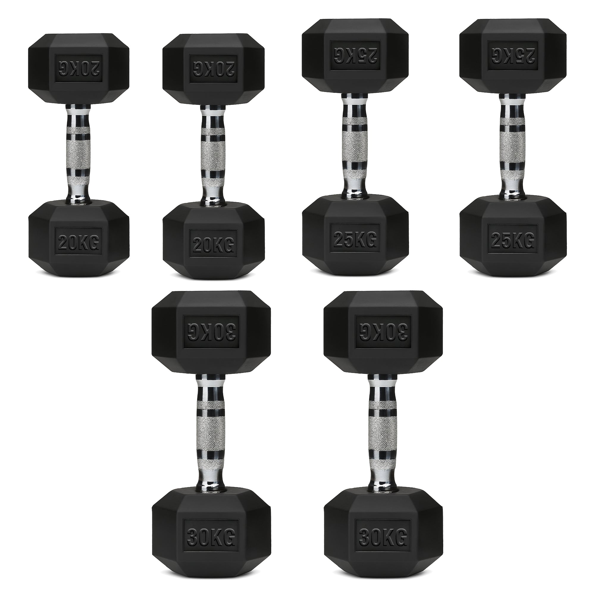 Hex Dumbbell Set – 3 Pairs with 3-Tier Tree Rack