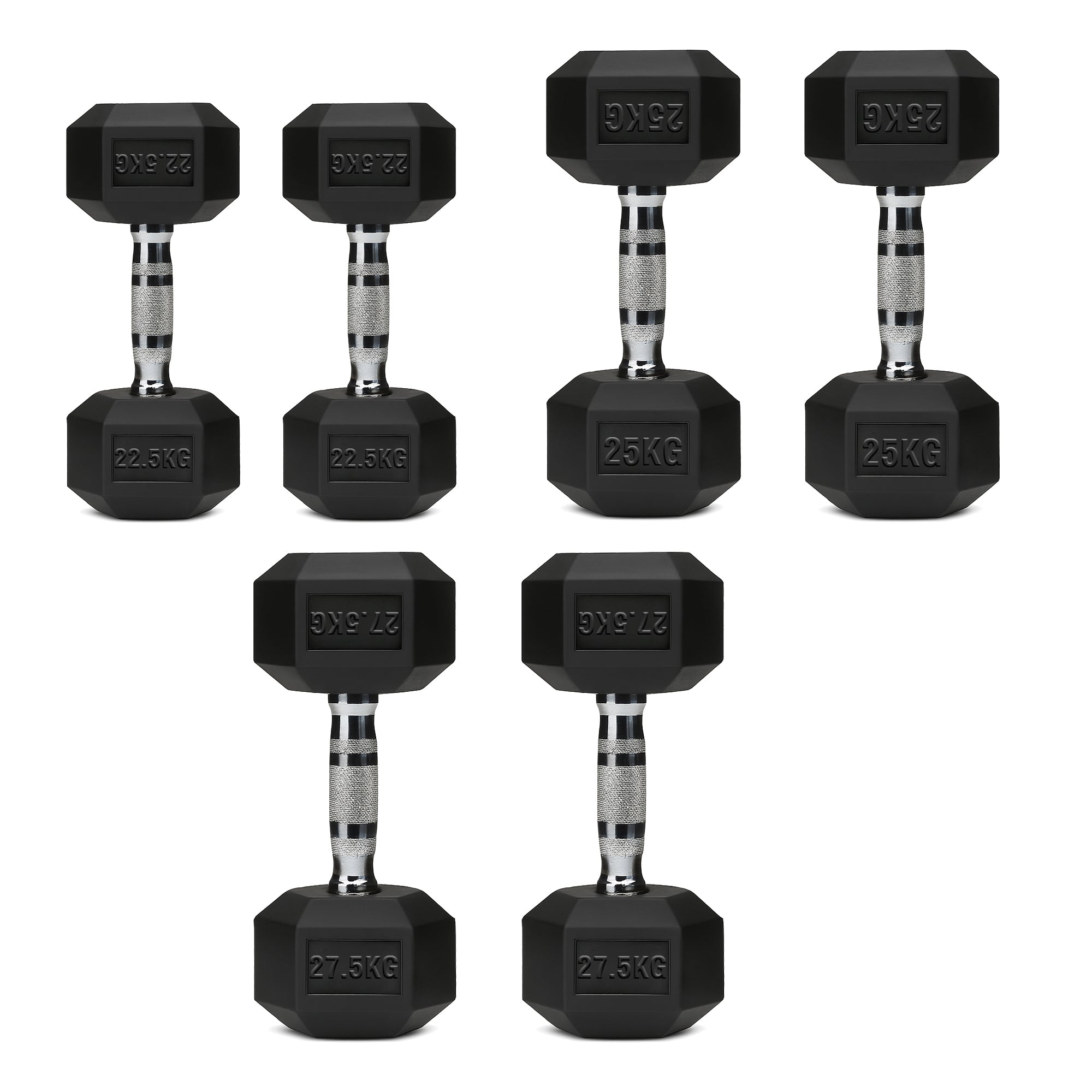 Hex Dumbbell Set – 3 Pairs with 3-Tier Tree Rack
