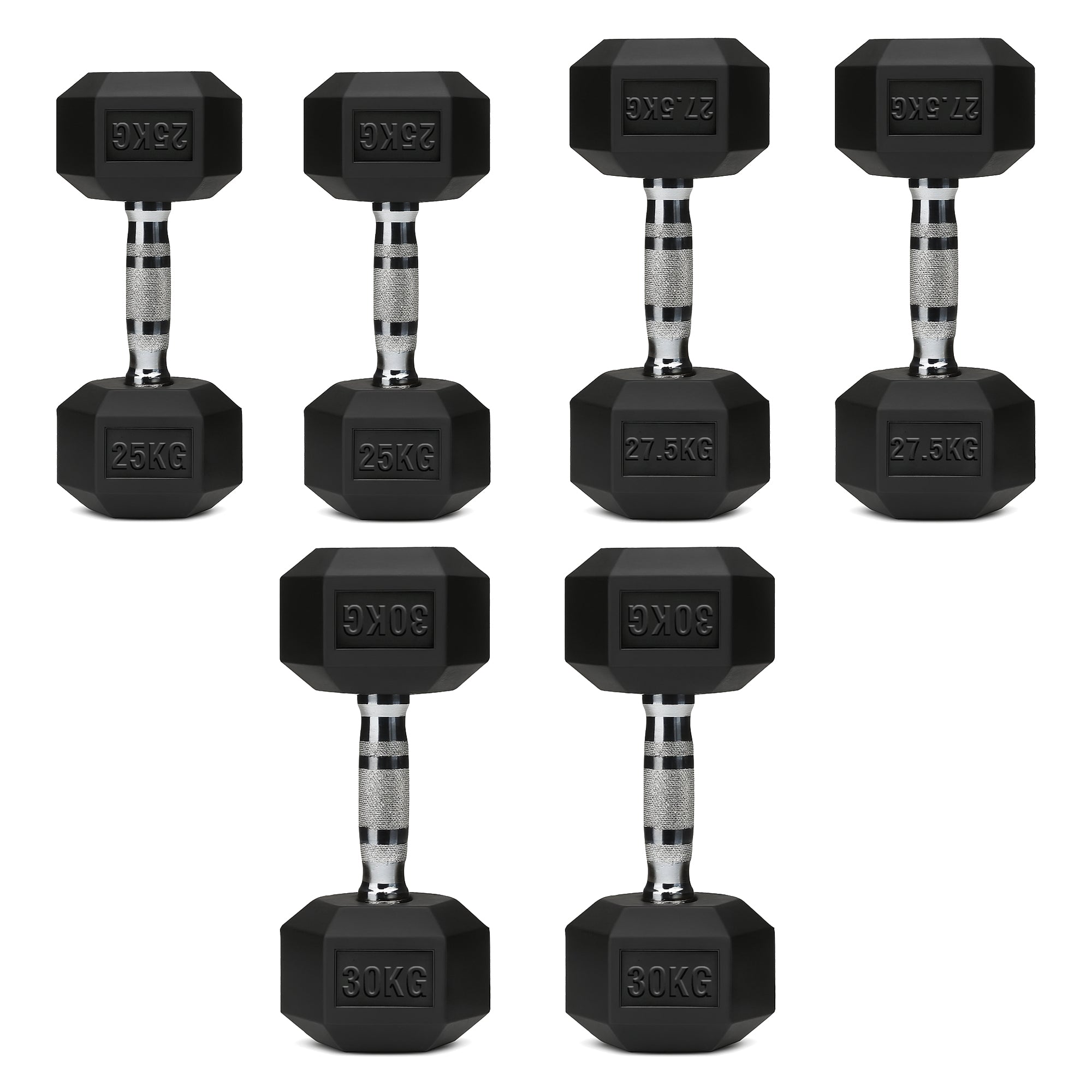 Hex Dumbbell Set – 3 Pairs with 3-Tier Tree Rack