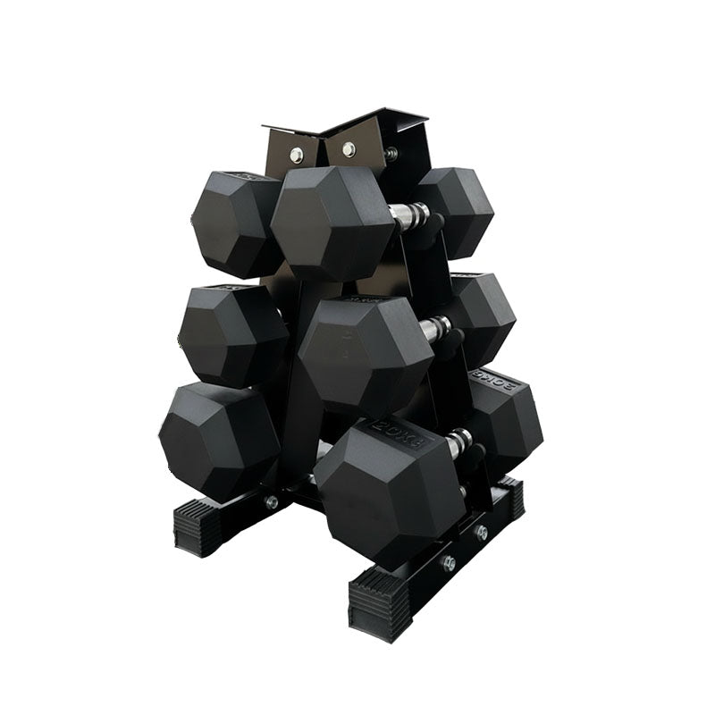 Hex Dumbbell Set – 3 Pairs with 3-Tier Tree Rack