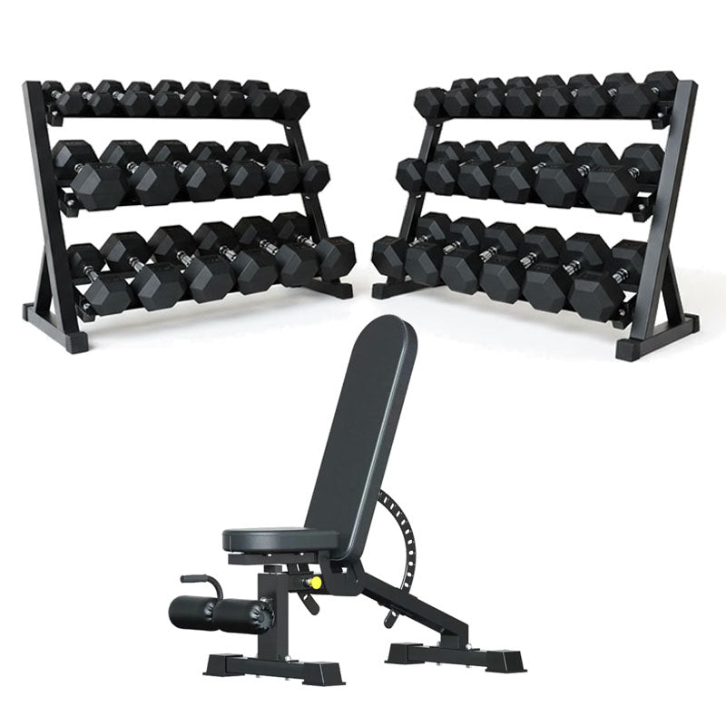 Hex Dumbbell Set with Rack ( 2.5kg to 30kg ) | in UK