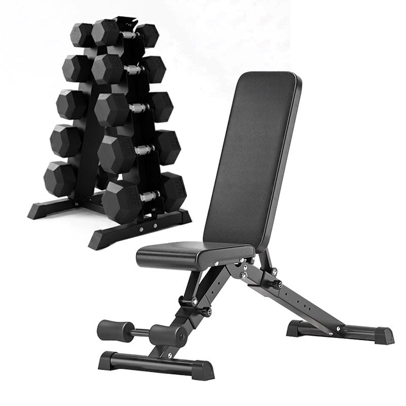 Hex Dumbbell Set – 5 Pairs with 5-Tier Tree Rack