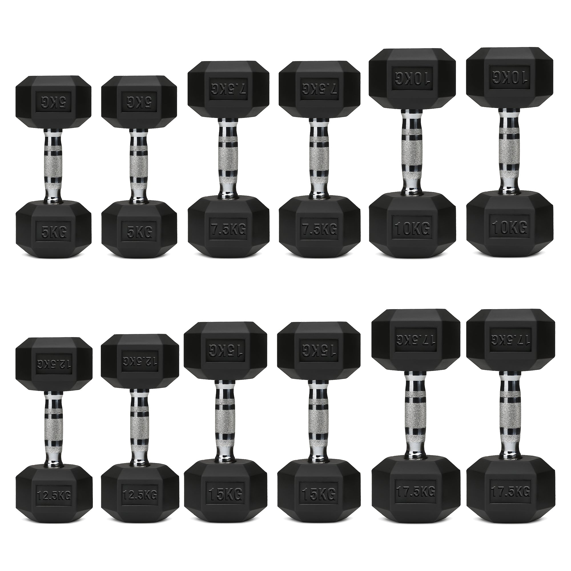 Hex Dumbbell Set – 6 Pairs with A6 Tree Rack in UK