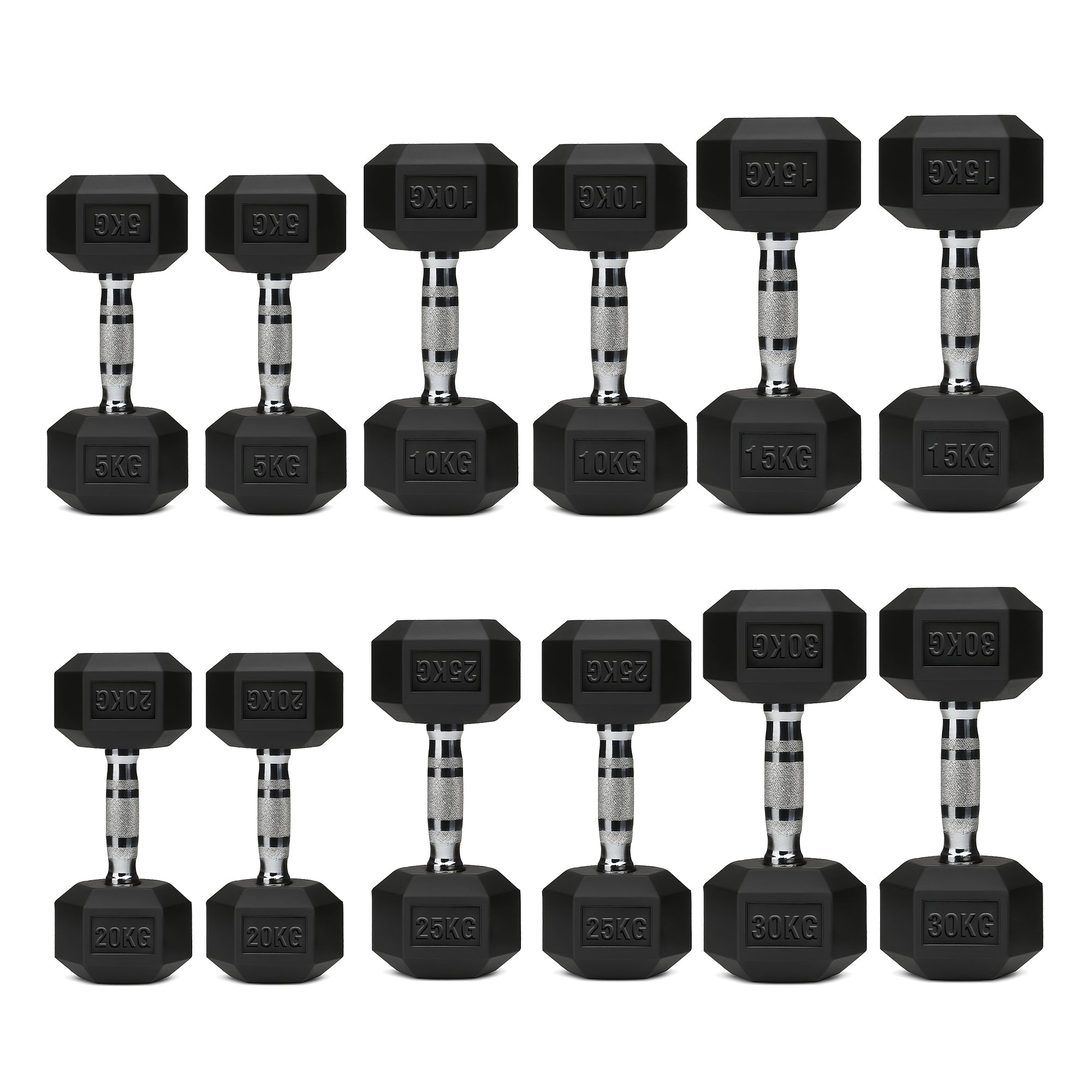 Hex Dumbbell Set – 6 Pairs with A6 Tree Rack in UK