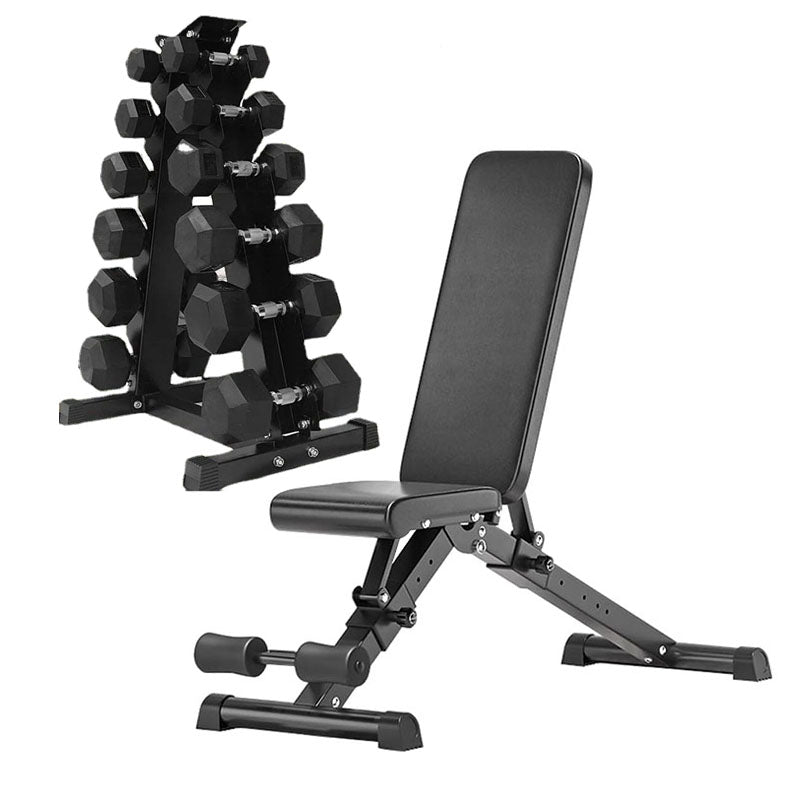 Hex Dumbbell Set – 6 Pairs with A6 Tree Rack in UK