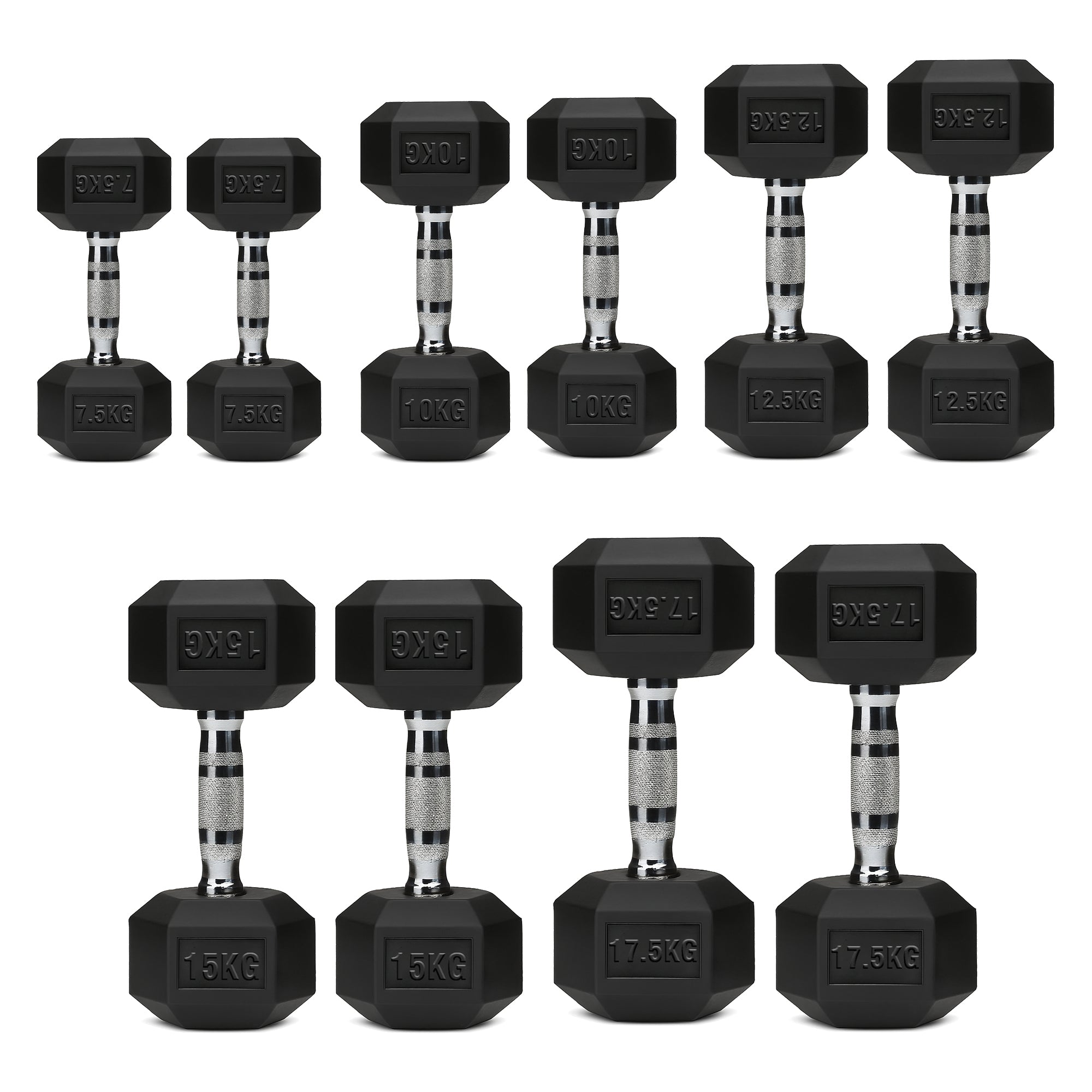 Hex Dumbbell Set – 5 Pairs with 5-Tier Tree Rack