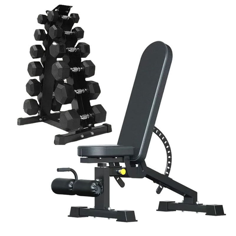 Hex Dumbbell Set – 6 Pairs with A6 Tree Rack in UK