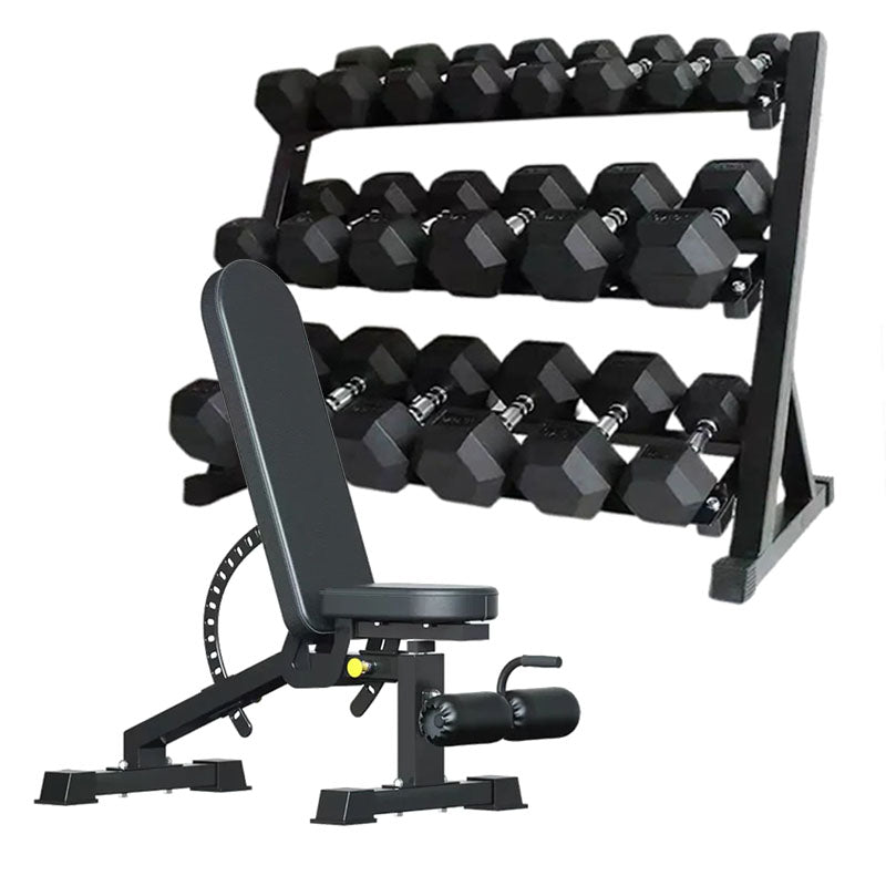 Hex Dumbbell Set with Rack ( 2.5kg to 30kg ) | in UK