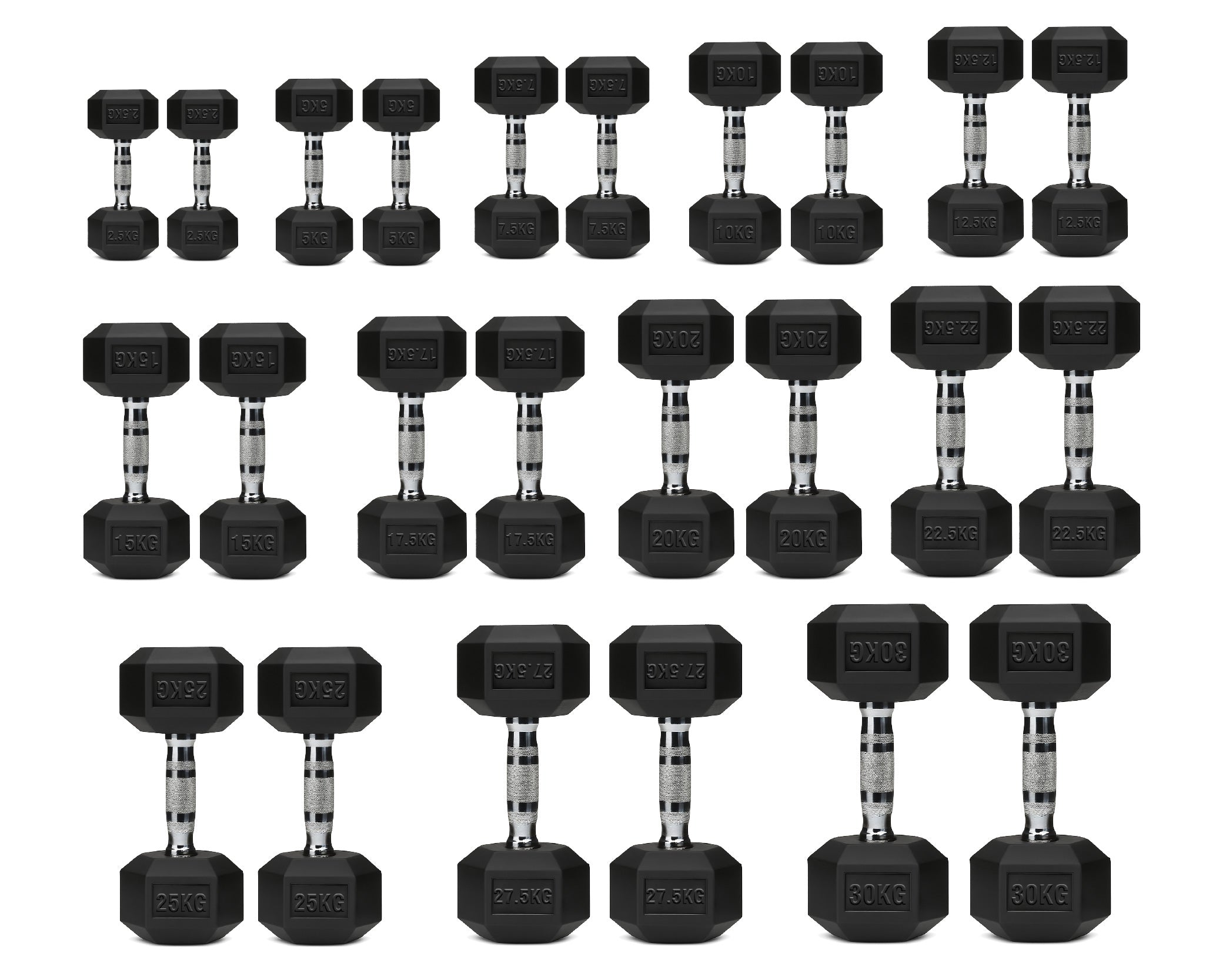 Hex Dumbbell Set – Rubber-Coated Weights for Home & Gym UK