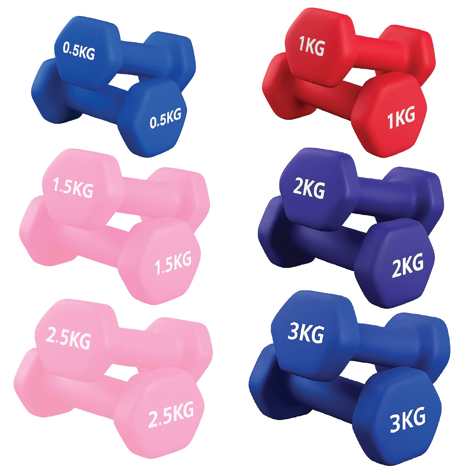 Neoprene hex dumbbells with 6 tier Storage Rack
