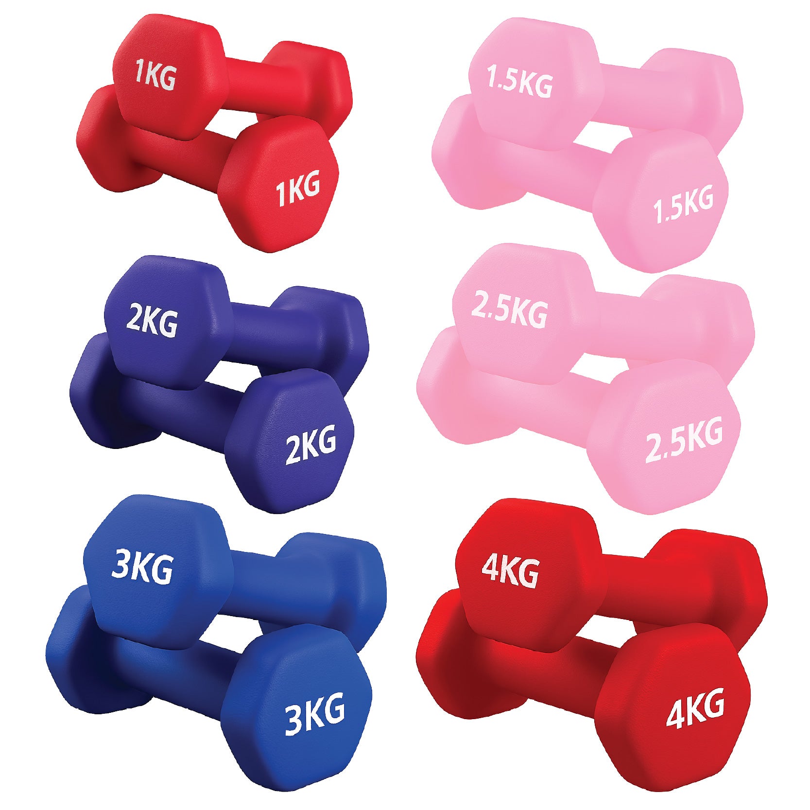 Neoprene hex dumbbells with 6 tier Storage Rack