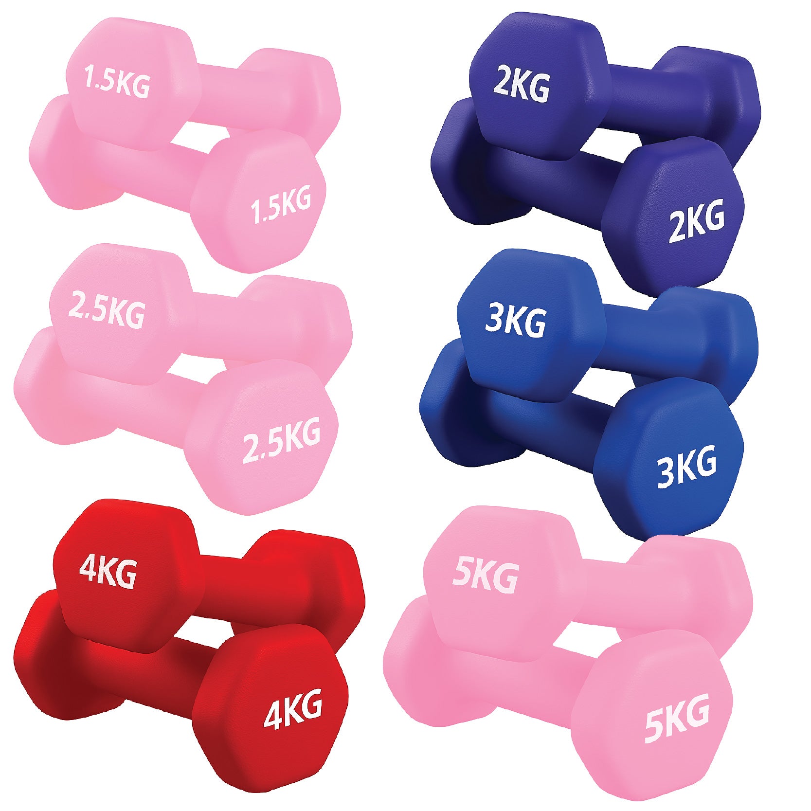 Neoprene hex dumbbells with 6 tier Storage Rack