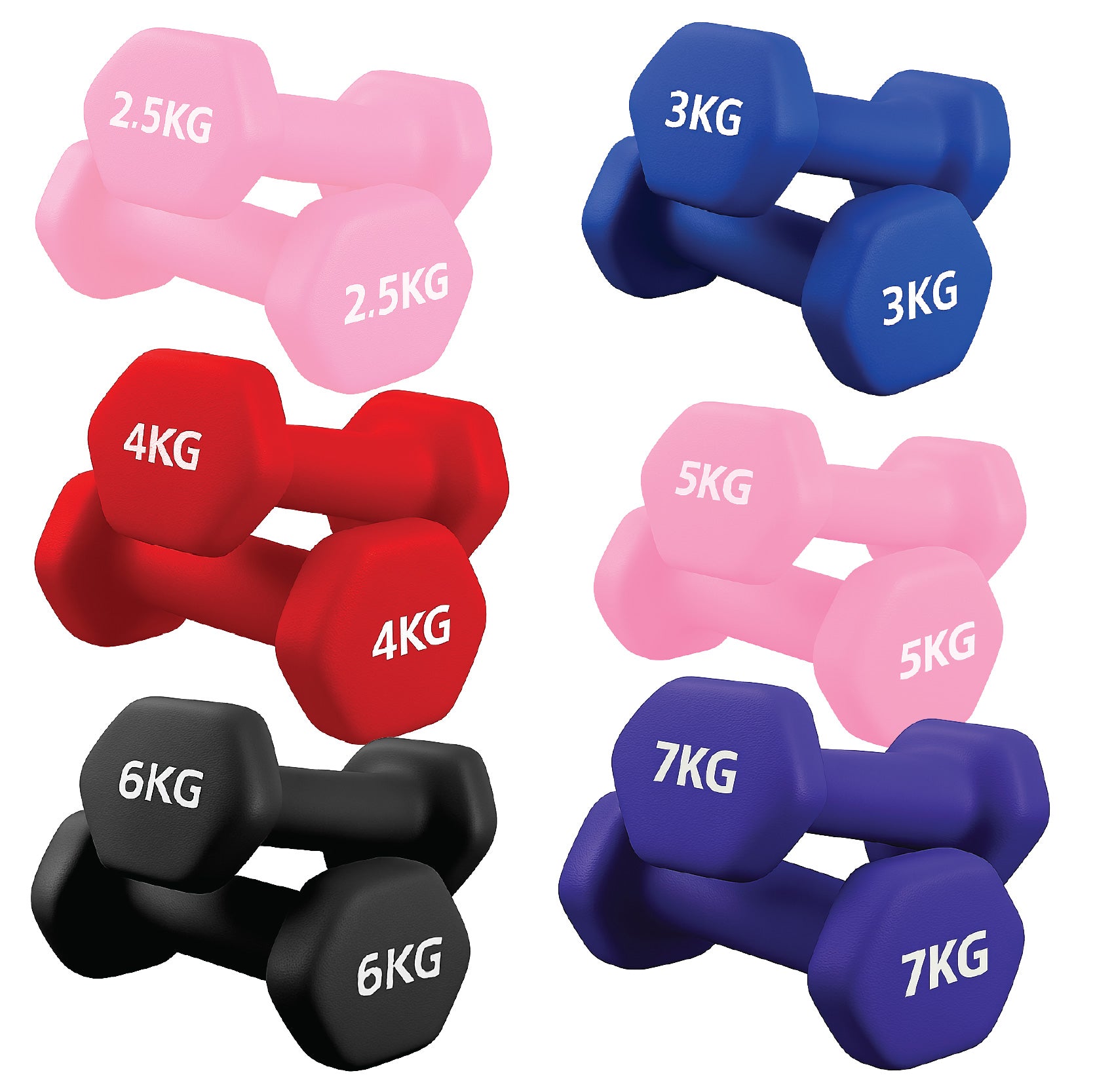 Neoprene hex dumbbells with 6 tier Storage Rack