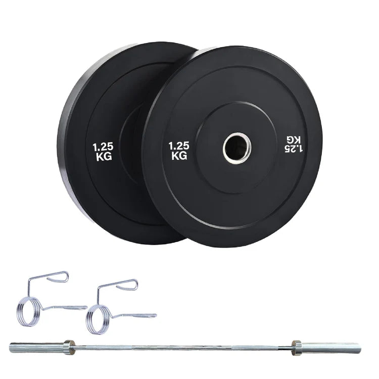 Olympic Bumper Weight Plates – Rubber Coated 2-Inch Disc Set