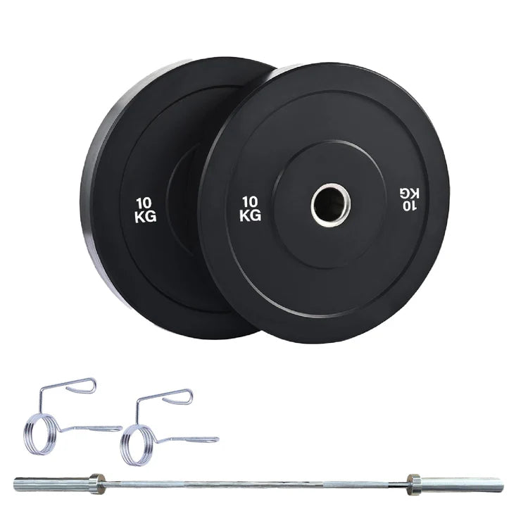 Olympic Bumper Weight Plates – Rubber Coated 2-Inch Disc Set