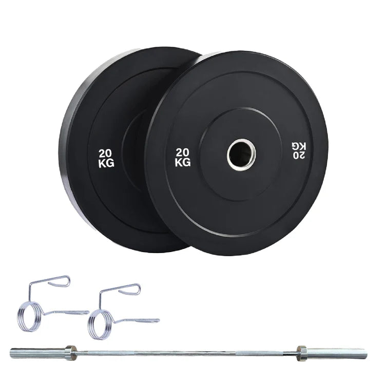 Olympic Bumper Weight Plates – Rubber Coated 2-Inch Disc Set