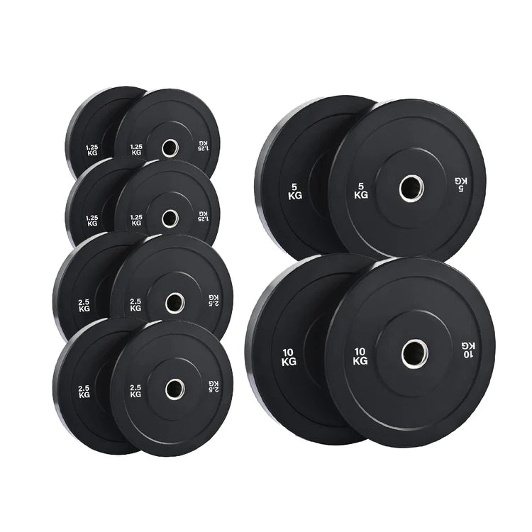 Olympic Bumper Weight Plates – Rubber Coated 2-Inch Disc Set
