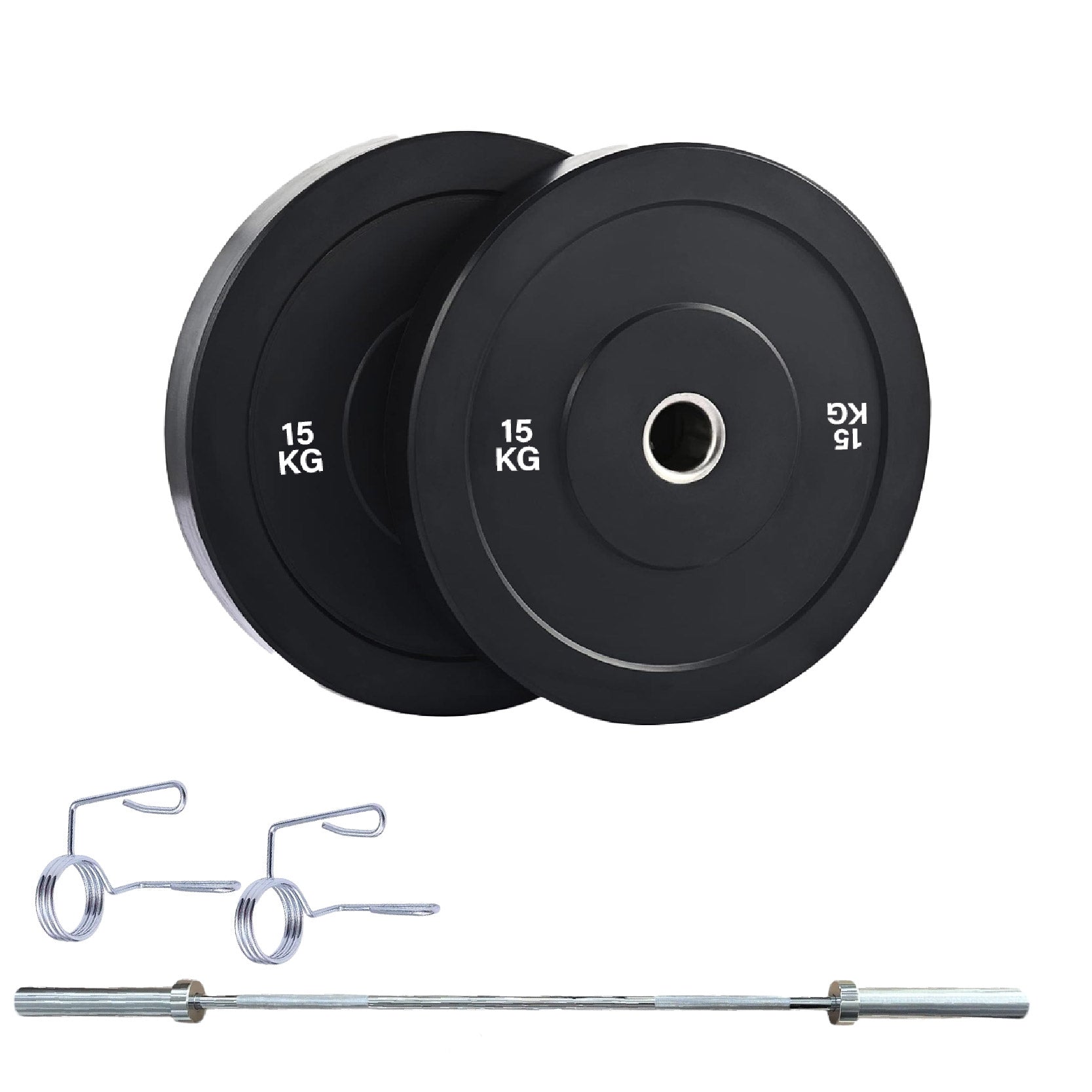 Olympic Bumper Weight Plates – Rubber Coated 2-Inch Disc Set