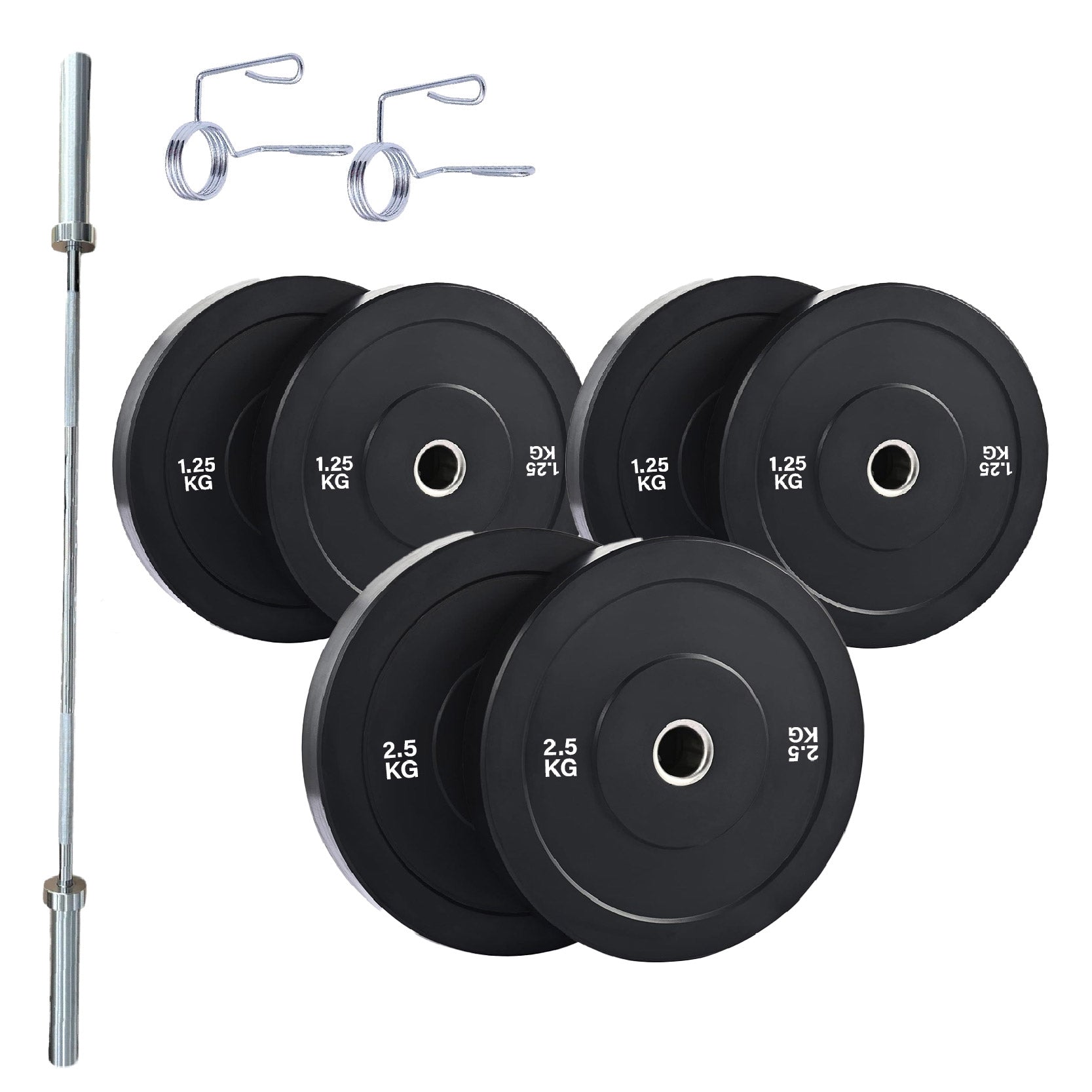 Olympic Bumper Weight Plates – Rubber Coated 2-Inch Disc Set