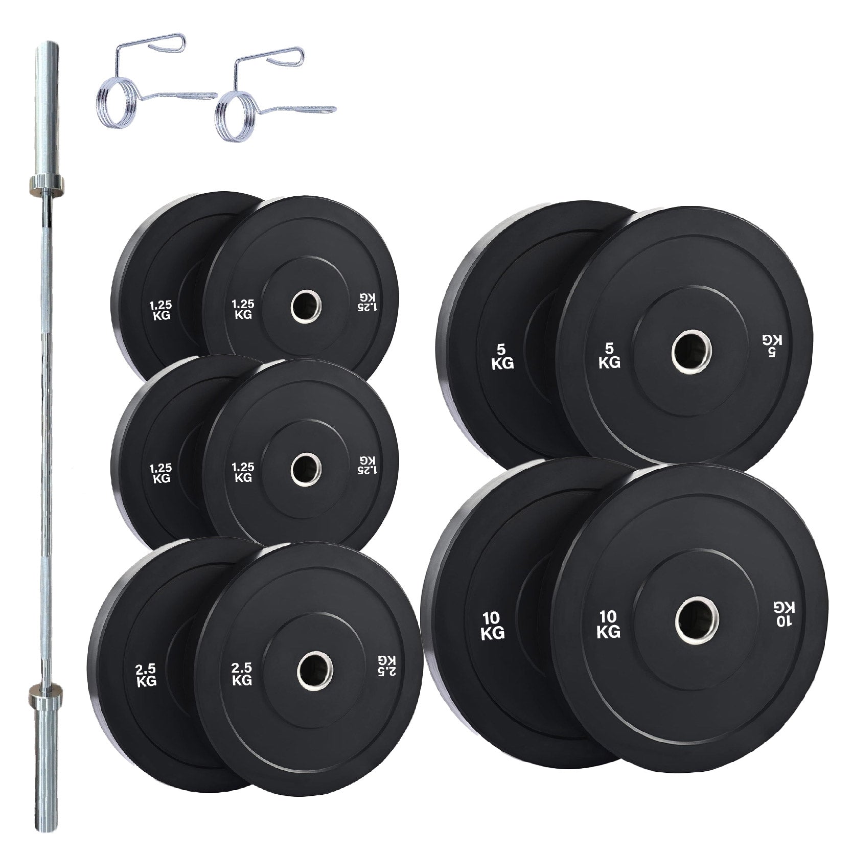Olympic Bumper Weight Plates – Rubber Coated 2-Inch Disc Set