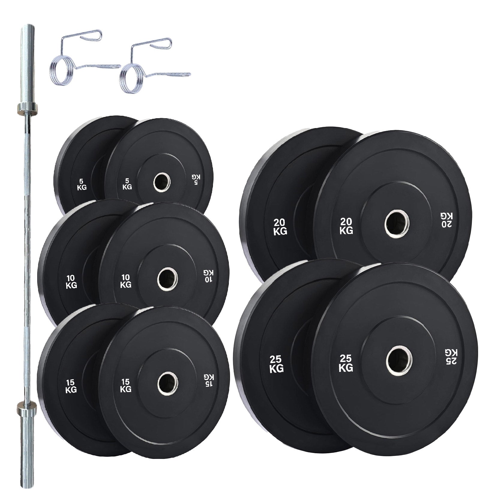 Olympic Bumper Weight Plates – Rubber Coated 2-Inch Disc Set