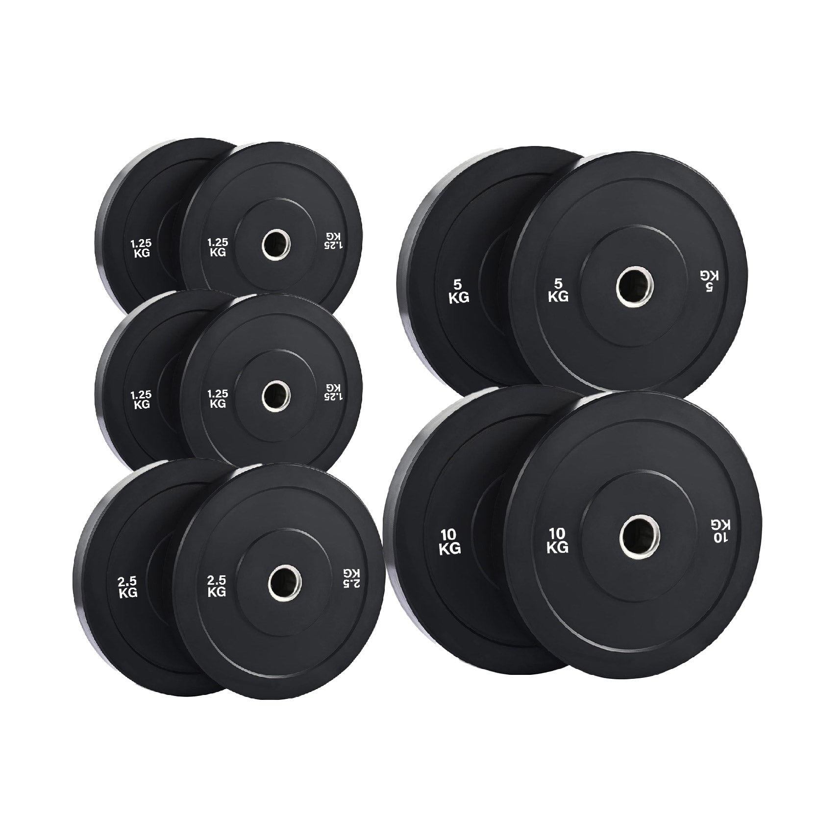 Olympic Bumper Weight Plates – Rubber Coated 2-Inch Disc Set
