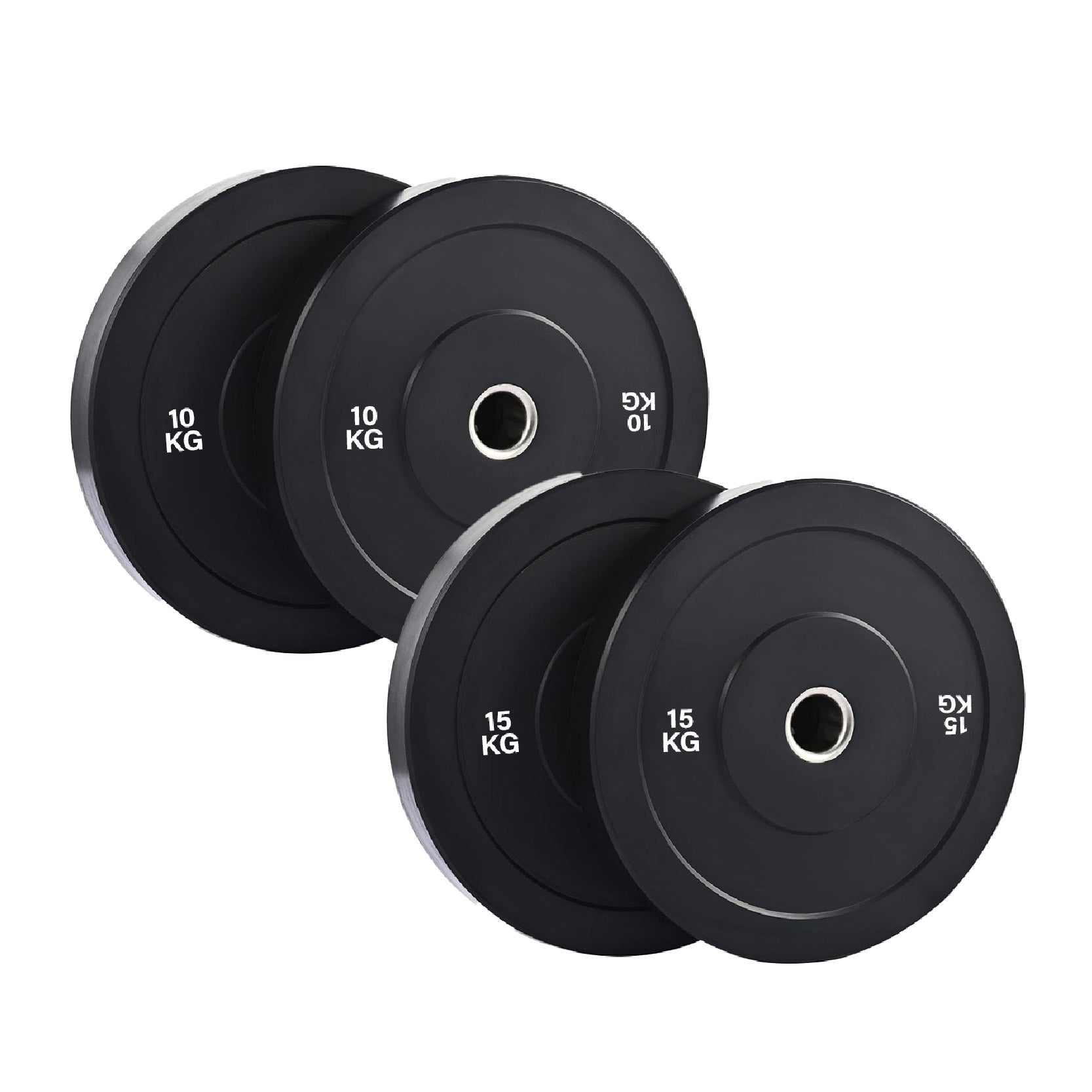 Olympic Bumper Weight Plates – Rubber Coated 2-Inch Disc Set