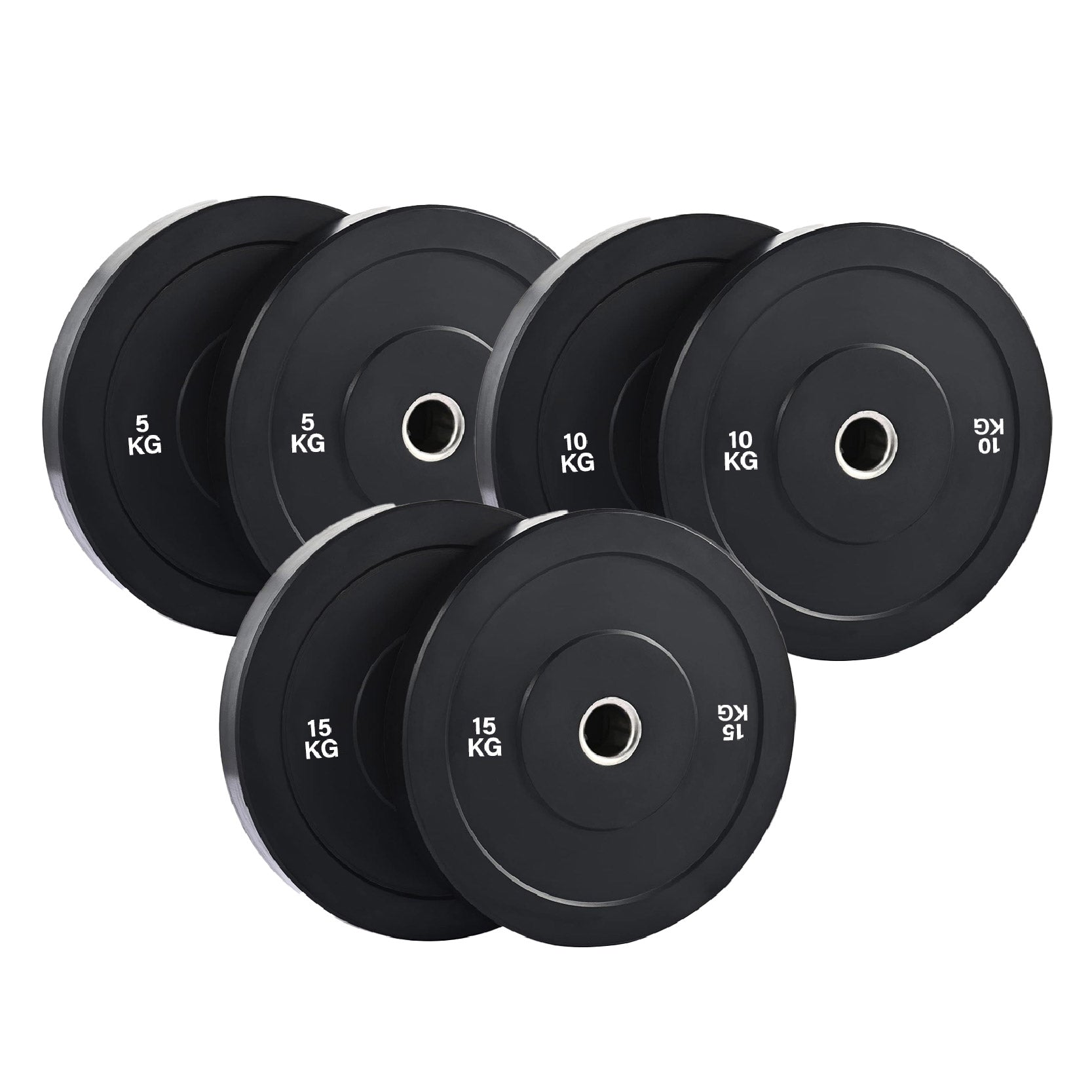 Olympic Bumper Weight Plates – Rubber Coated 2-Inch Disc Set