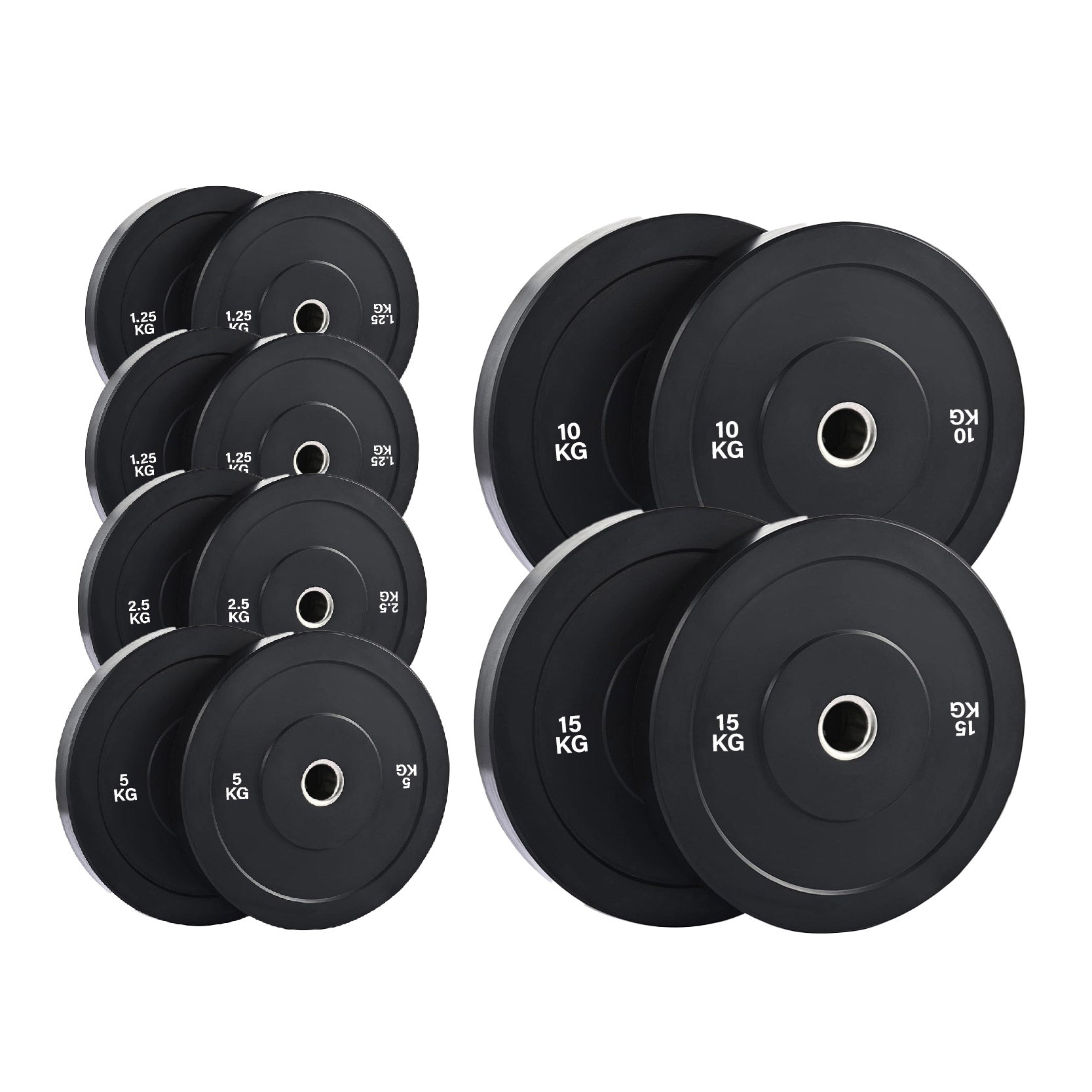 Olympic Bumper Weight Plates – Rubber Coated 2-Inch Disc Set