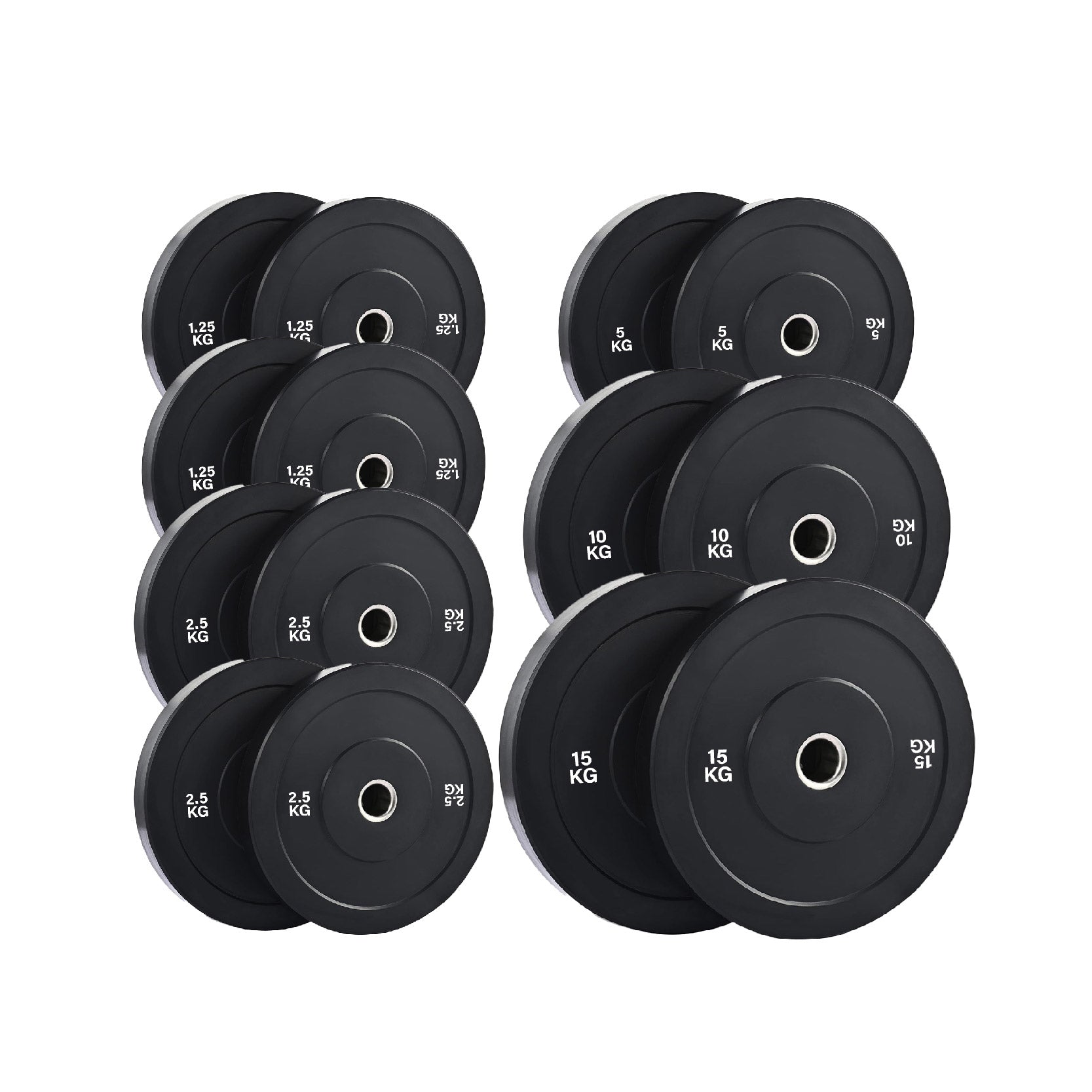Olympic Bumper Weight Plates – Rubber Coated 2-Inch Disc Set