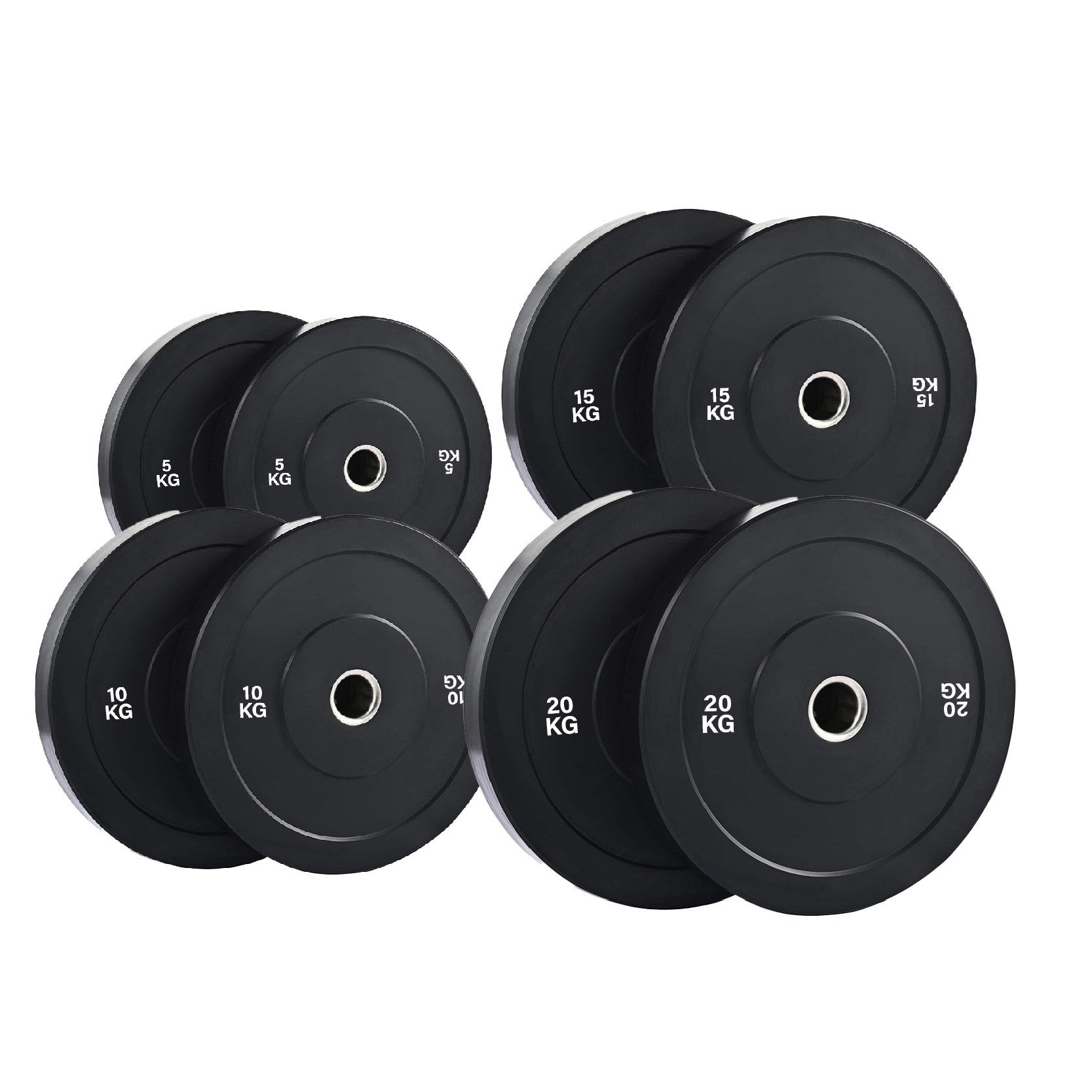 Olympic Bumper Weight Plates – Rubber Coated 2-Inch Disc Set