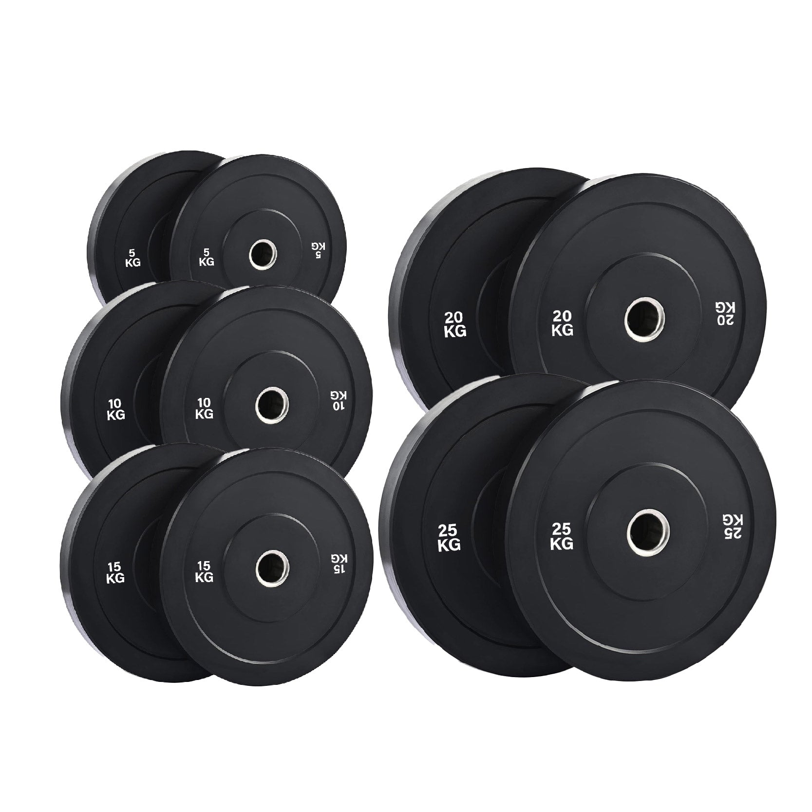Olympic Bumper Weight Plates – Rubber Coated 2-Inch Disc Set