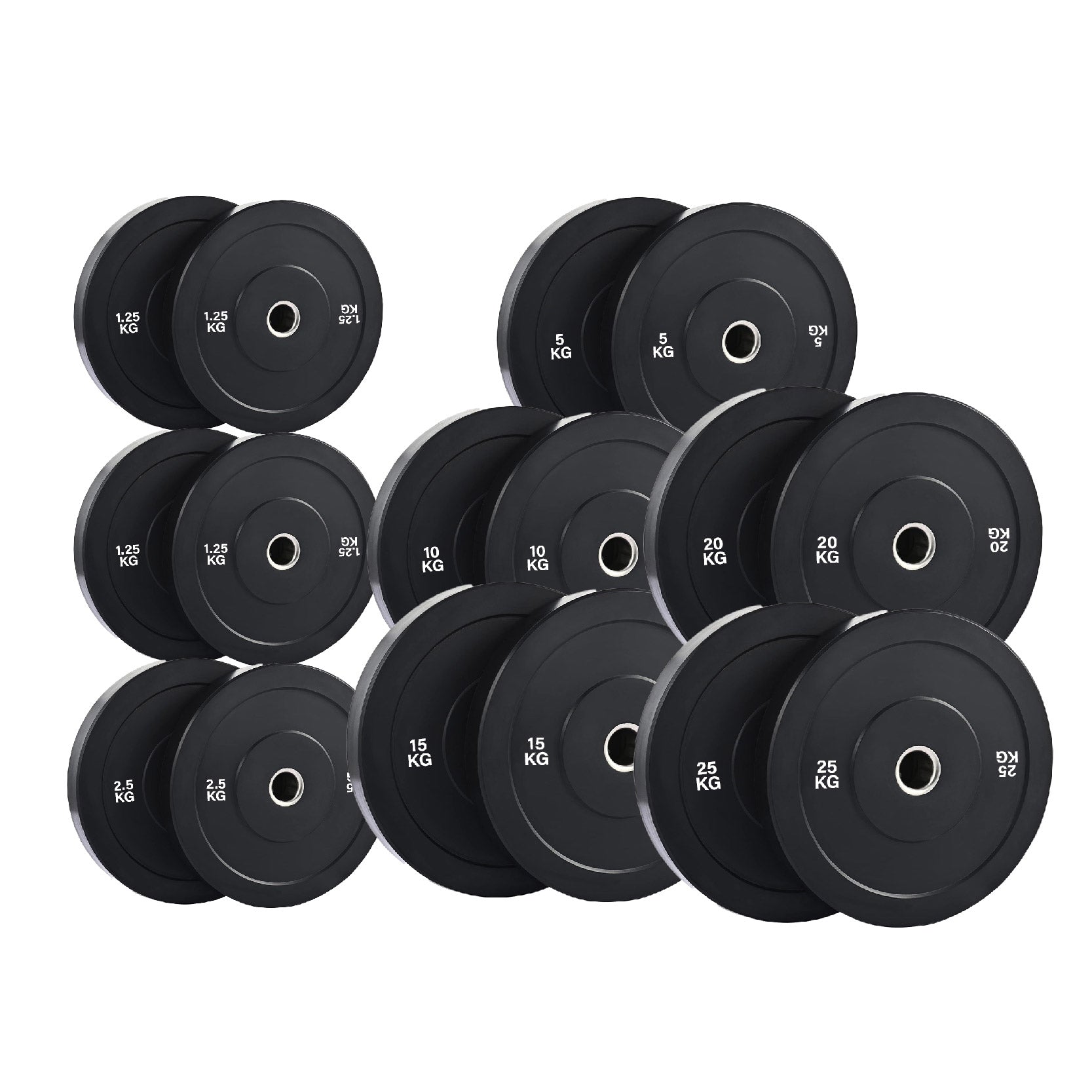 Olympic Bumper Weight Plates – Rubber Coated 2-Inch Disc Set