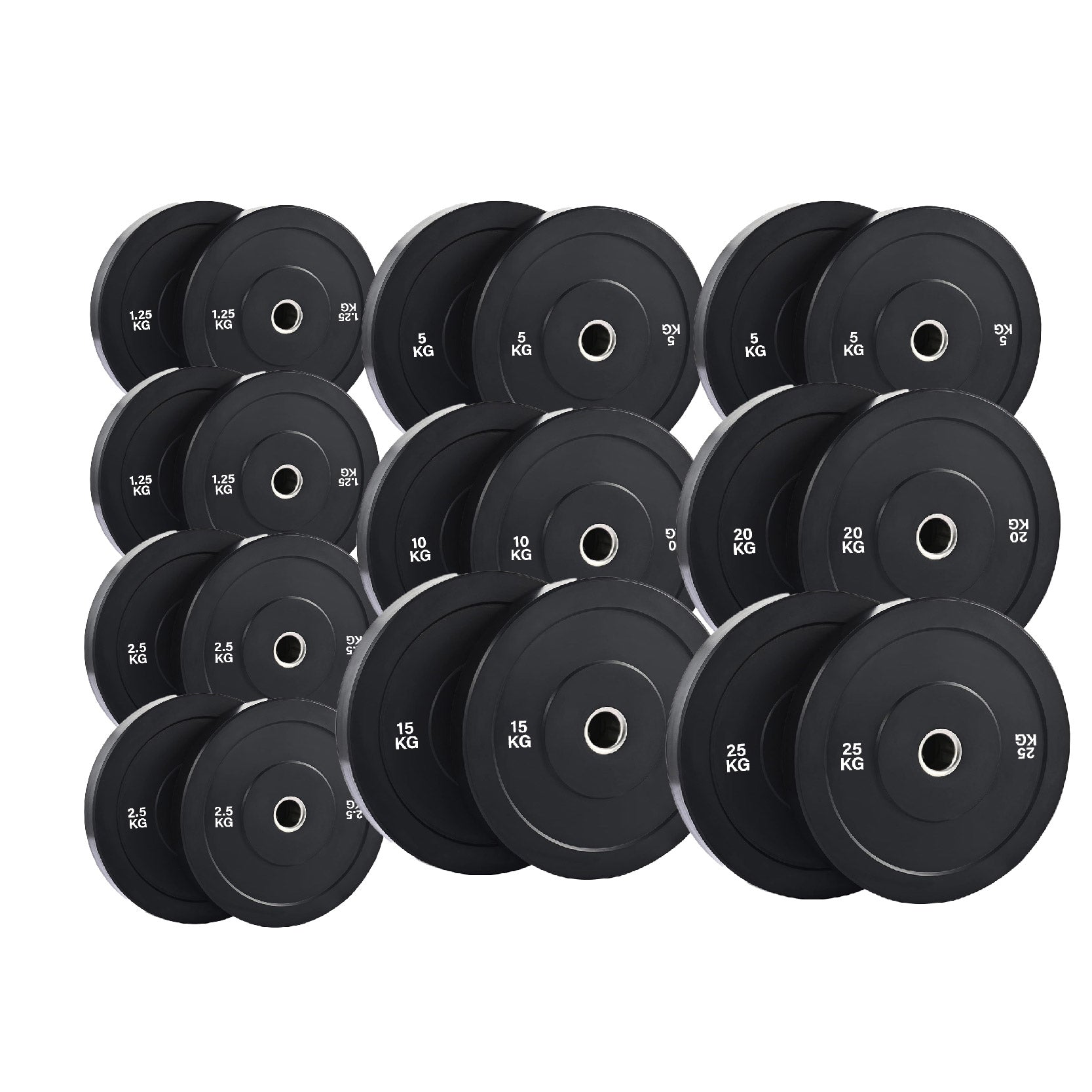 Olympic Bumper Weight Plates – Rubber Coated 2-Inch Disc Set