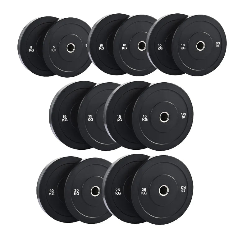Olympic Bumper Weight Plates – Rubber Coated 2-Inch Disc Set