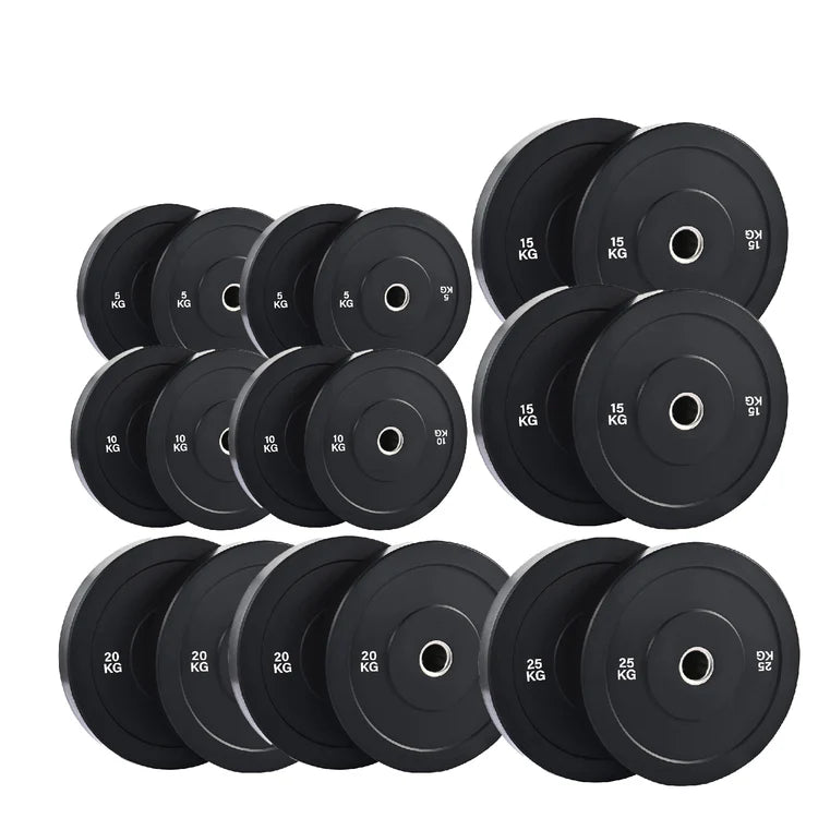 Olympic Bumper Weight Plates – Rubber Coated 2-Inch Disc Set