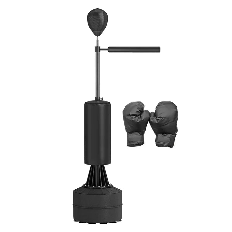 Adjustable Free Standing Boxing Bag with Stand & Gloves