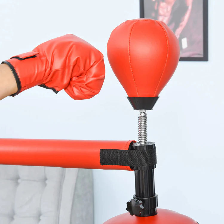 Adjustable Free Standing Boxing Bag with Stand & Gloves